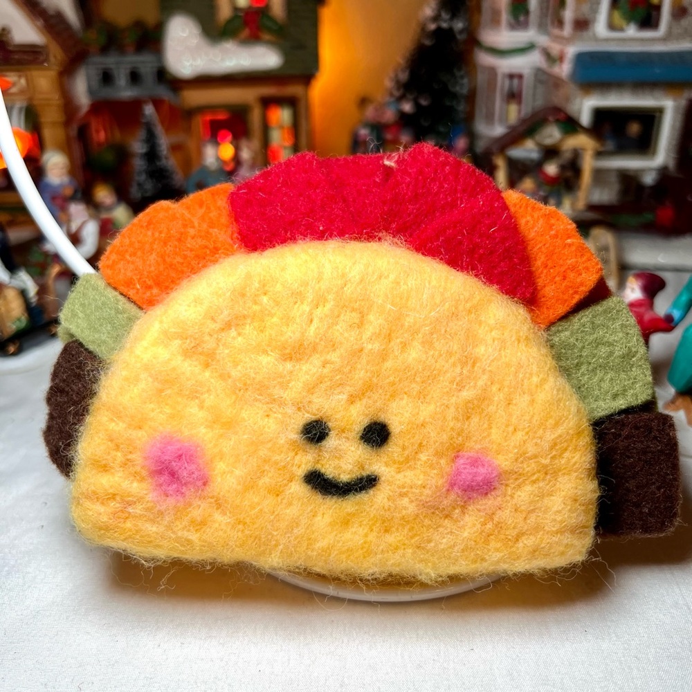 Happy Taco Felt Ornament Fun Novelty Mexican Food Taco Tuesday - Picture 9 of 9
